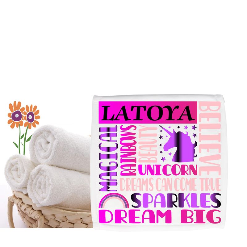 Personalized Bath Towels for Kids with Uplifting Words | Kids Towels with Custom Name