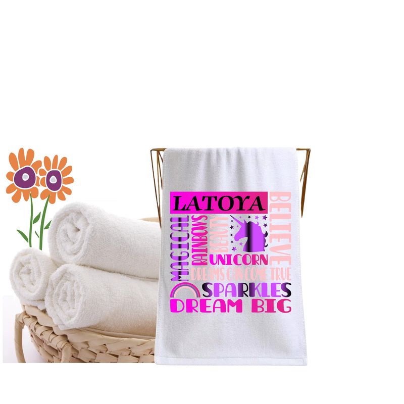 Personalized Bath Towels for Kids with Uplifting Words | Kids Towels with Custom Name