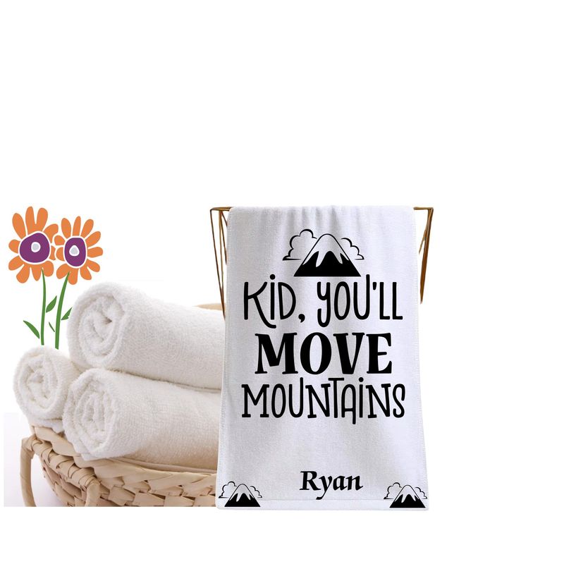 Personalized Bath Towels for Kids with Uplifting Words | Kids Towels with Custom Name