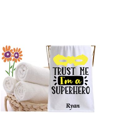 Personalized Bath Towels for Kids with Uplifting Words | Kids Towels with Custom Name Superhero Towels for Kids