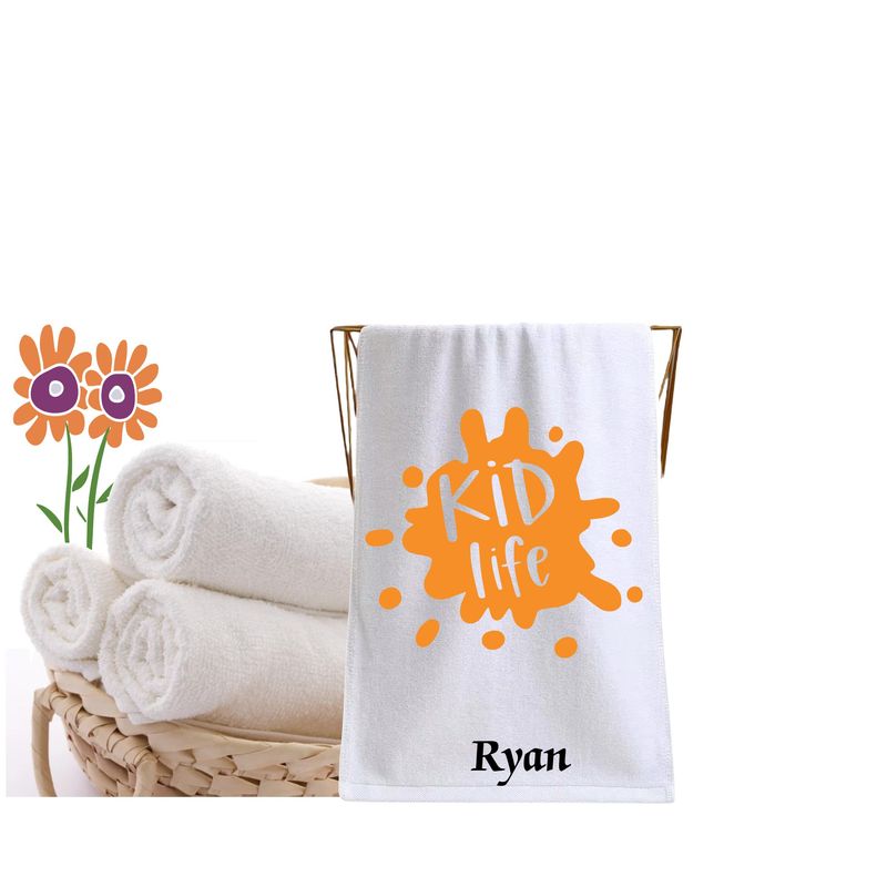 Personalized Bath Towels for Kids with Uplifting Words | Kids Towels with Custom Name