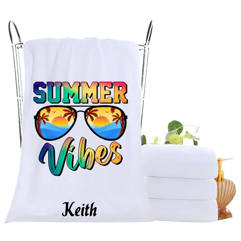 Personalized luxury towels with custom name and uplifting quotes