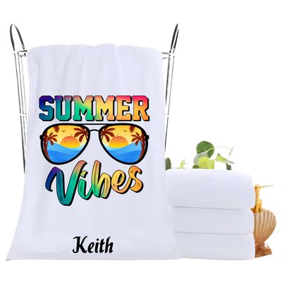 Personalized Luxury Bath Towels with and Uplifting Words | Towel with Custom Name Personalized luxury towels with custom name and uplifting quotes