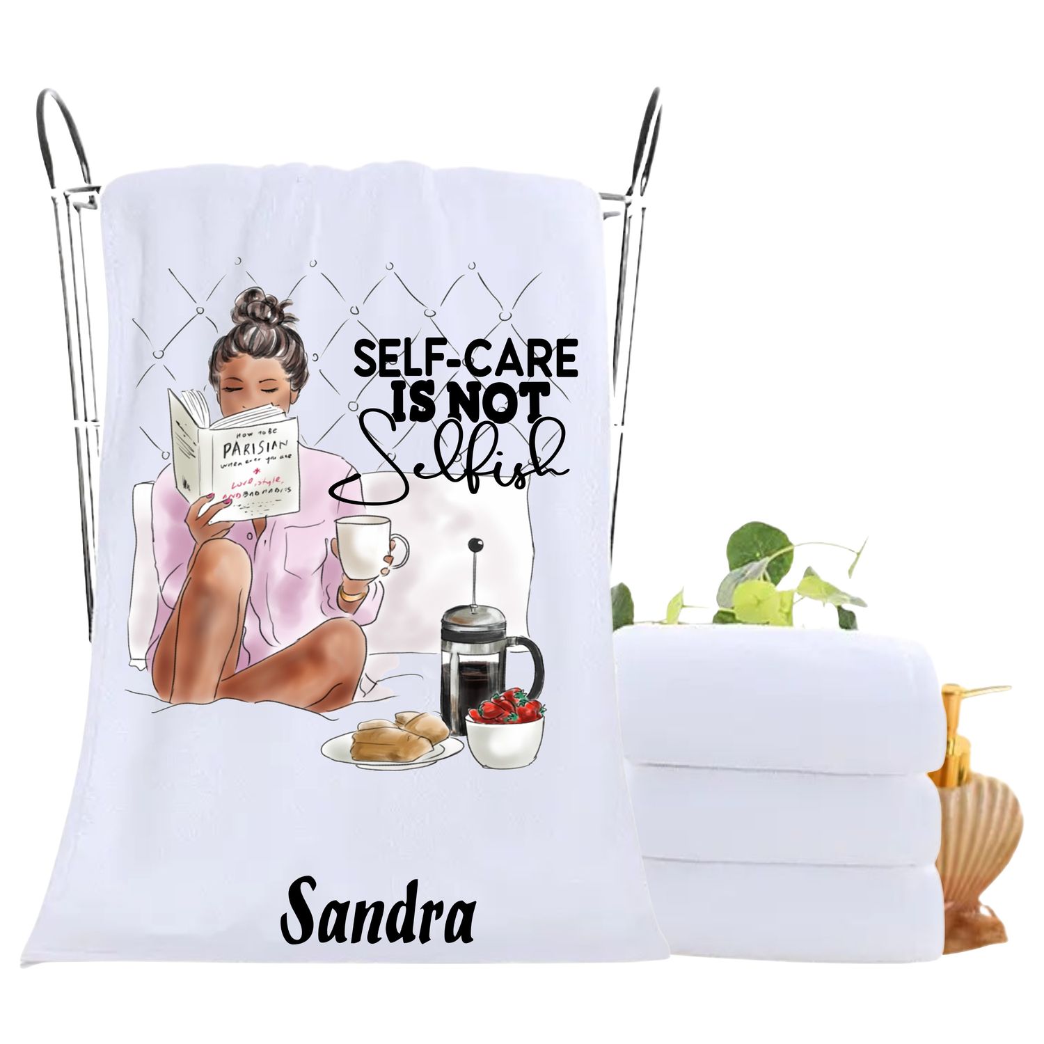 Personalized luxury towels with custom name and uplifting quotes