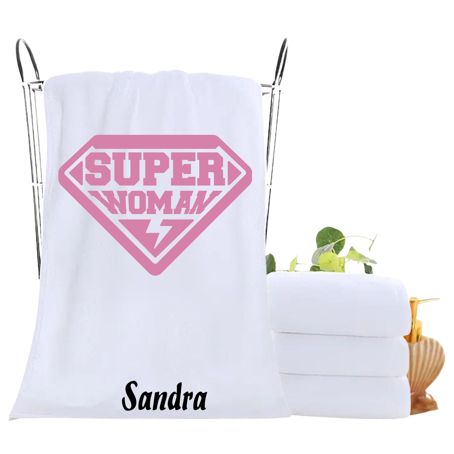 Personalized luxury towels with custom name and uplifting quotes
