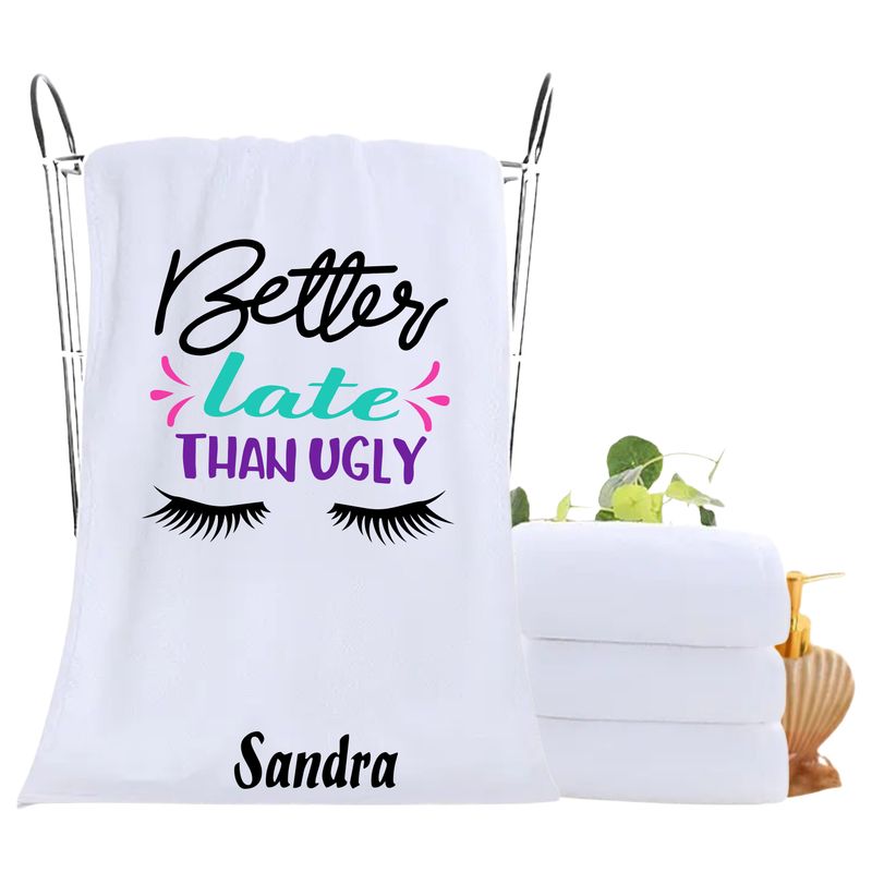 Personalized luxury towels with custom name and uplifting quotes