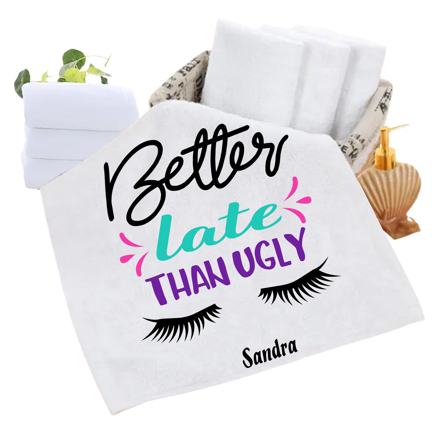 Personalized luxury towels with custom name and uplifting quotes