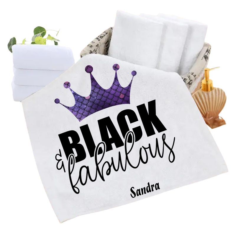 Personalized luxury towels with custom name and uplifting quotes
