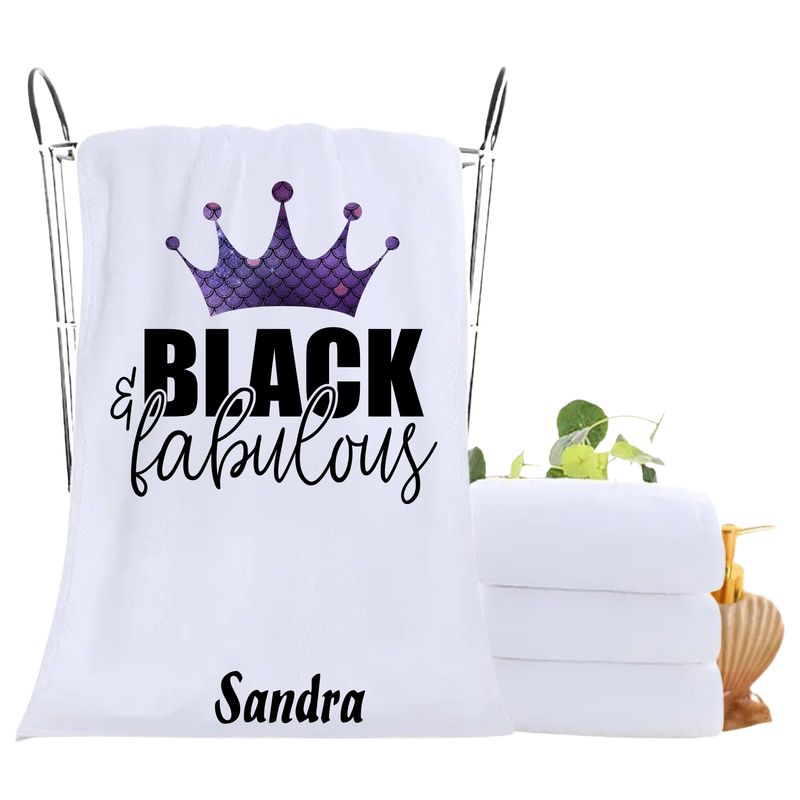 Personalized luxury towels with custom name and uplifting quotes