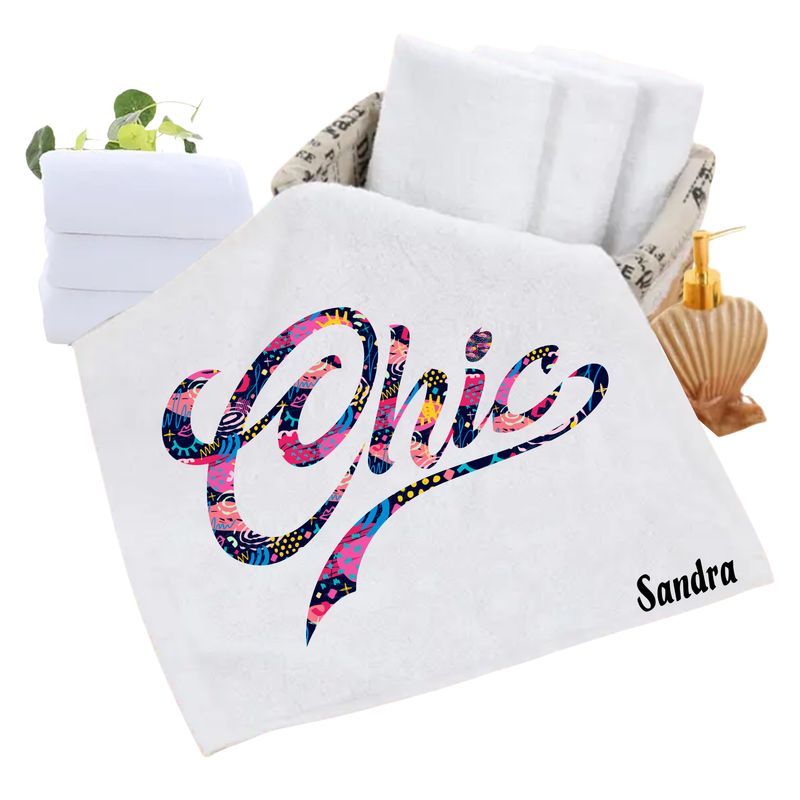 Personalized luxury towels with custom name and uplifting quotes