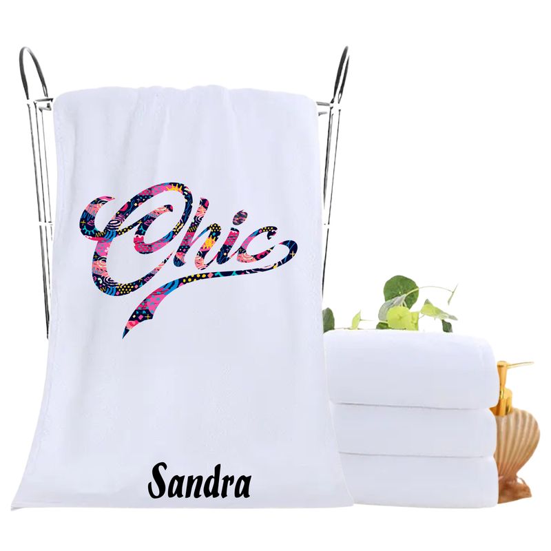 Personalized luxury towels with custom name and uplifting quotes