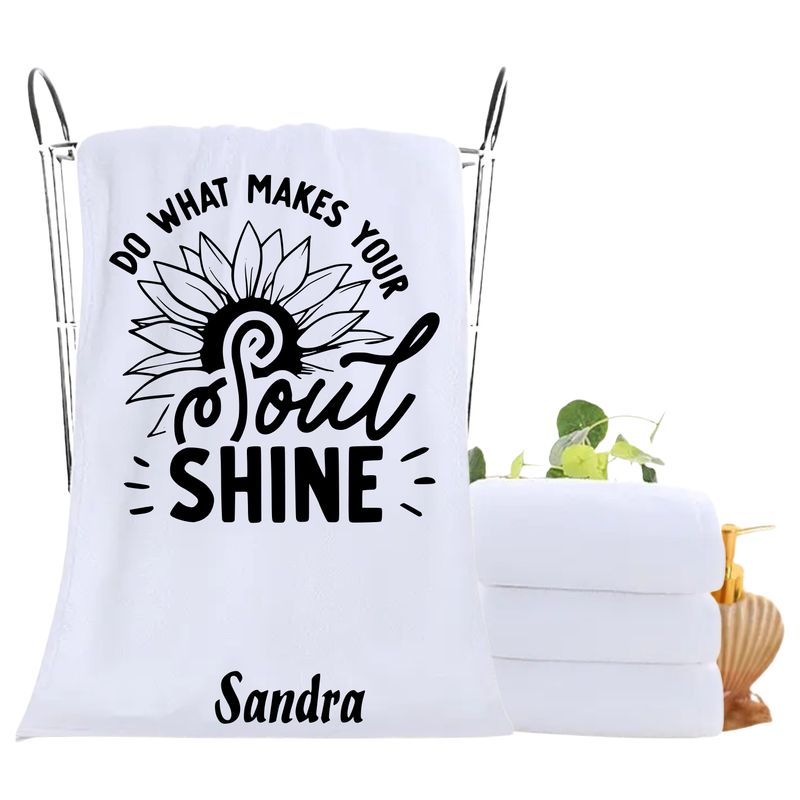 Personalized luxury towels with custom name and uplifting quotes