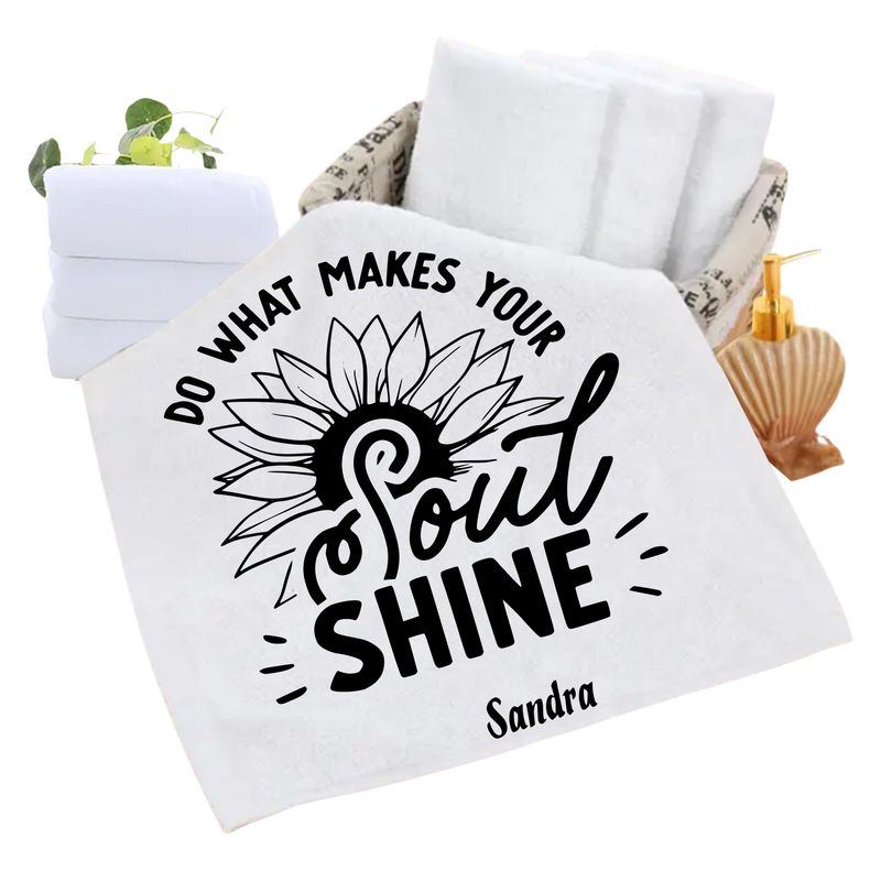 Personalized luxury towels with custom name and uplifting quotes