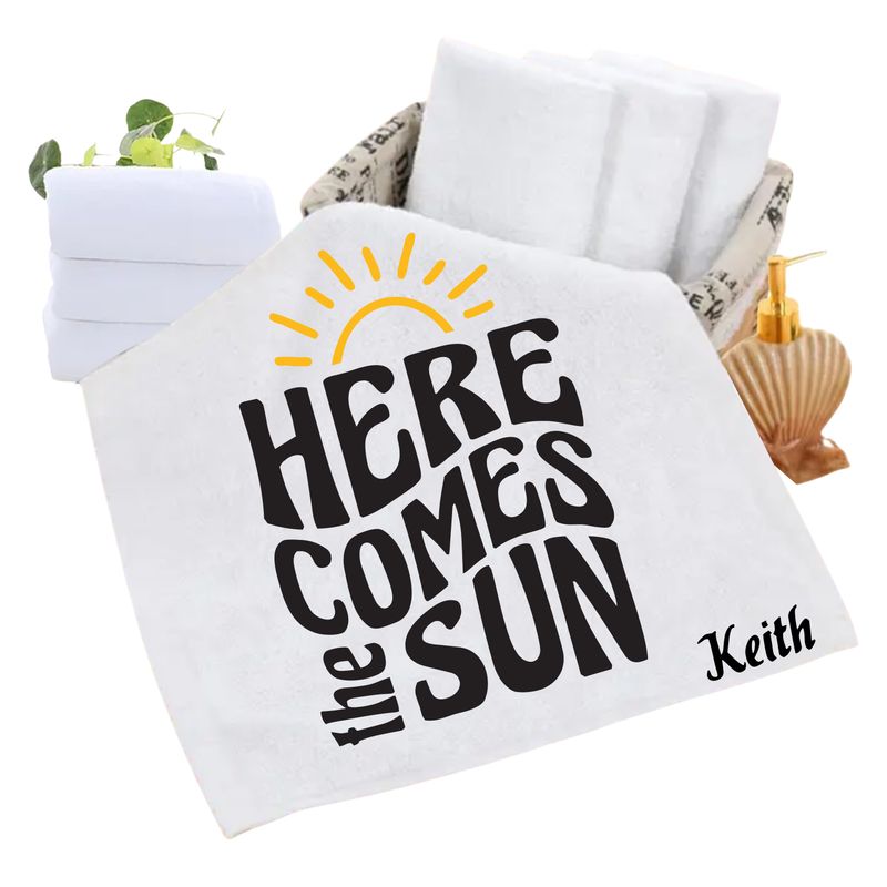 Personalized luxury towels with custom name and uplifting quotes