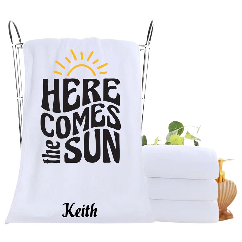 Personalized luxury towels with custom name and uplifting quotes