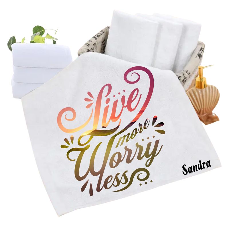 Personalized luxury towels with custom name and uplifting quotes