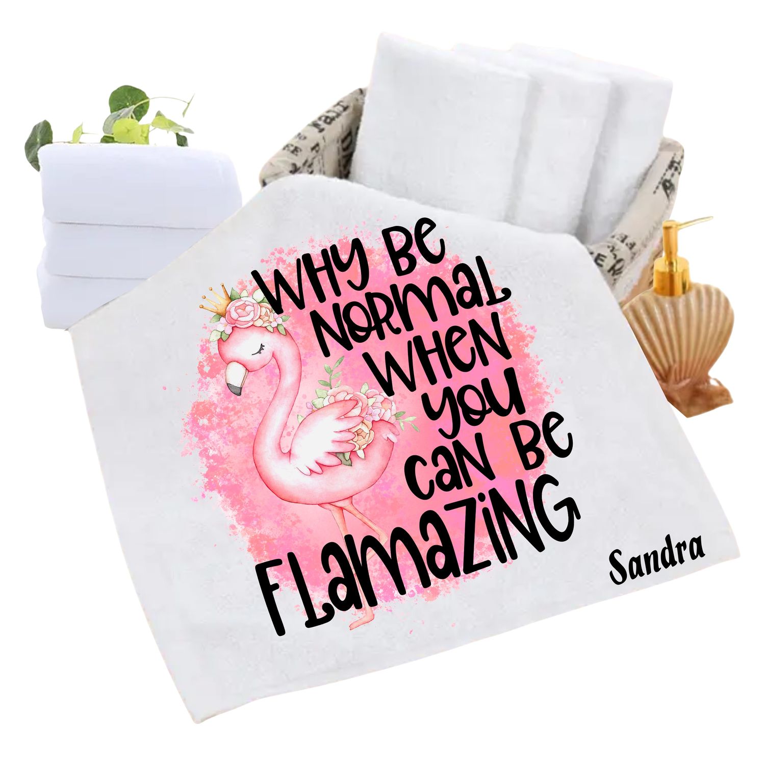Personalized luxury towels with custom name and uplifting quotes