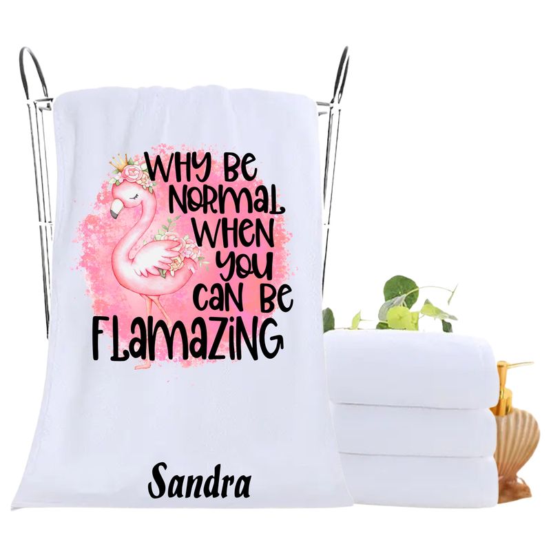 Personalized luxury towels with custom name and uplifting quotes