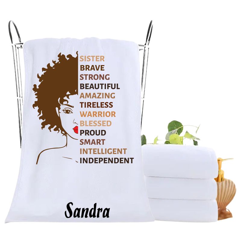 Personalized luxury towels with custom name and uplifting quotes