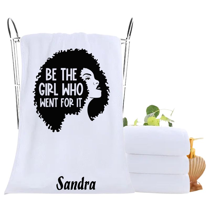 Personalized luxury towels with custom name and uplifting quotes