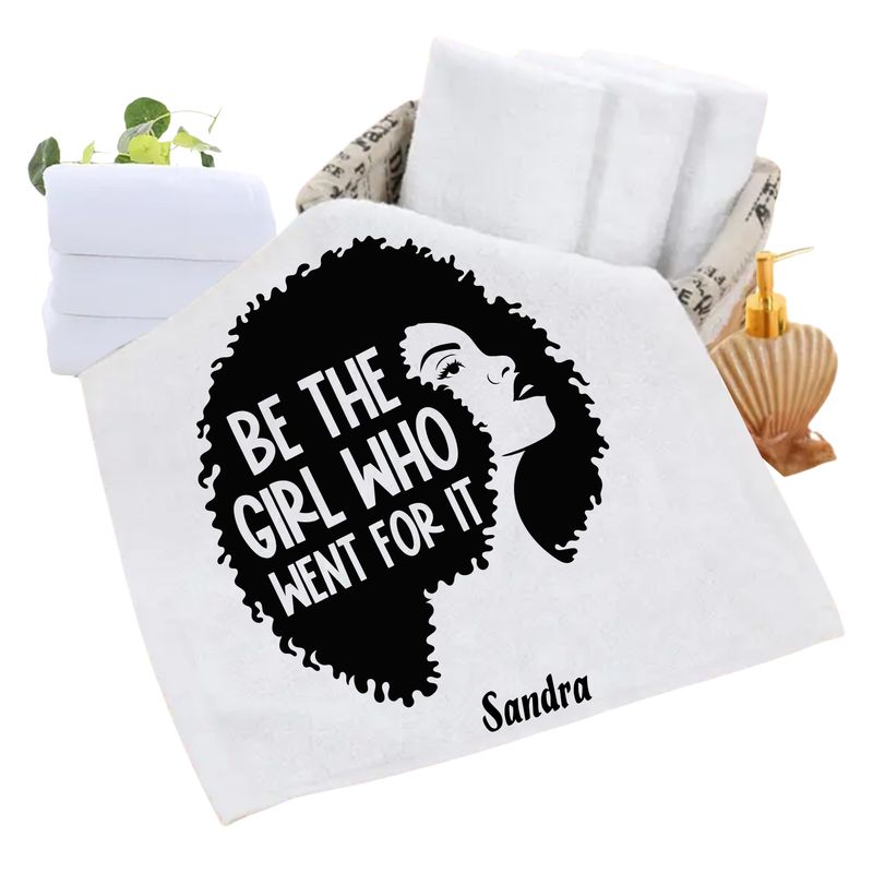 Personalized luxury towels with custom name and uplifting quotes
