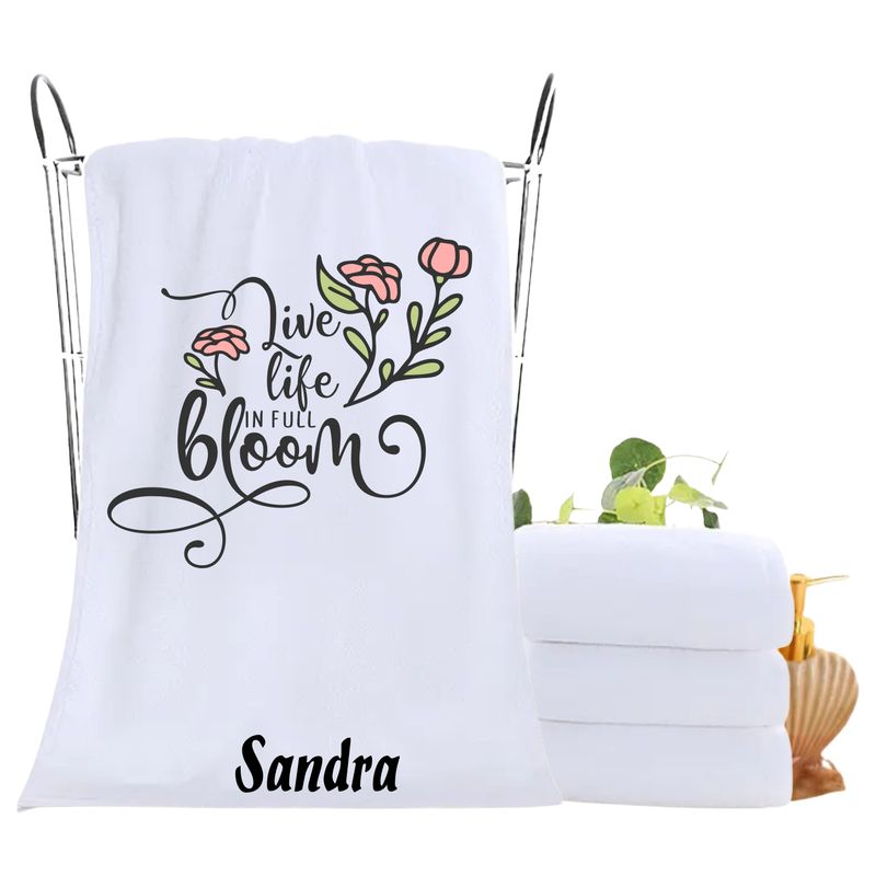 Personalized luxury towels with custom name and uplifting quotes