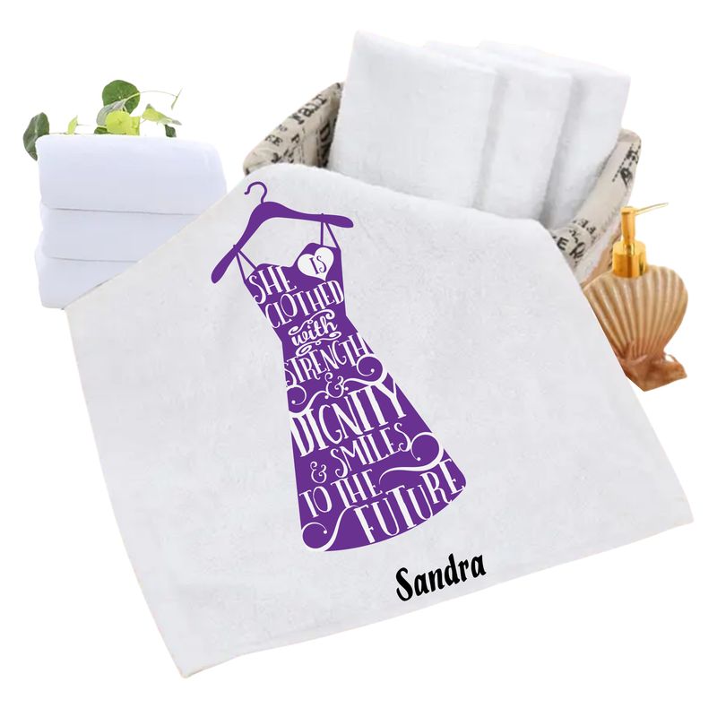 Personalized luxury towels with custom name and uplifting quotes