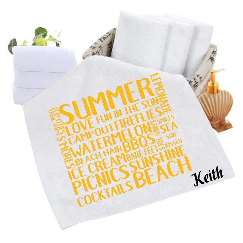Personalized luxury towels with custom name and uplifting quotes