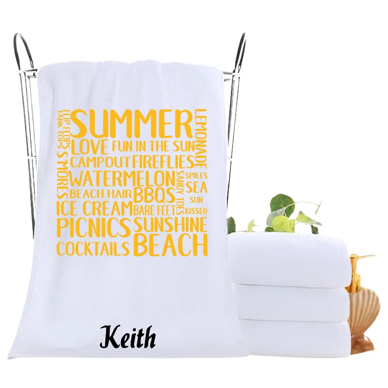 Personalized luxury towels with custom name and uplifting quotes