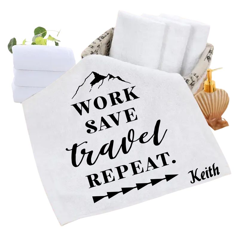 Personalized luxury towels with custom name and uplifting quotes