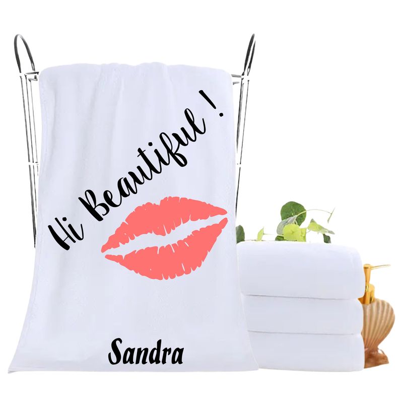 Personalized luxury towels with custom name and uplifting quotes