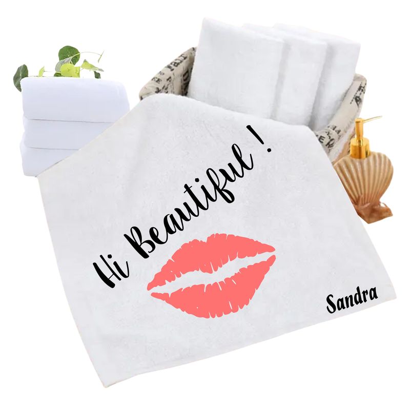 Personalized luxury towels with custom name and uplifting quotes