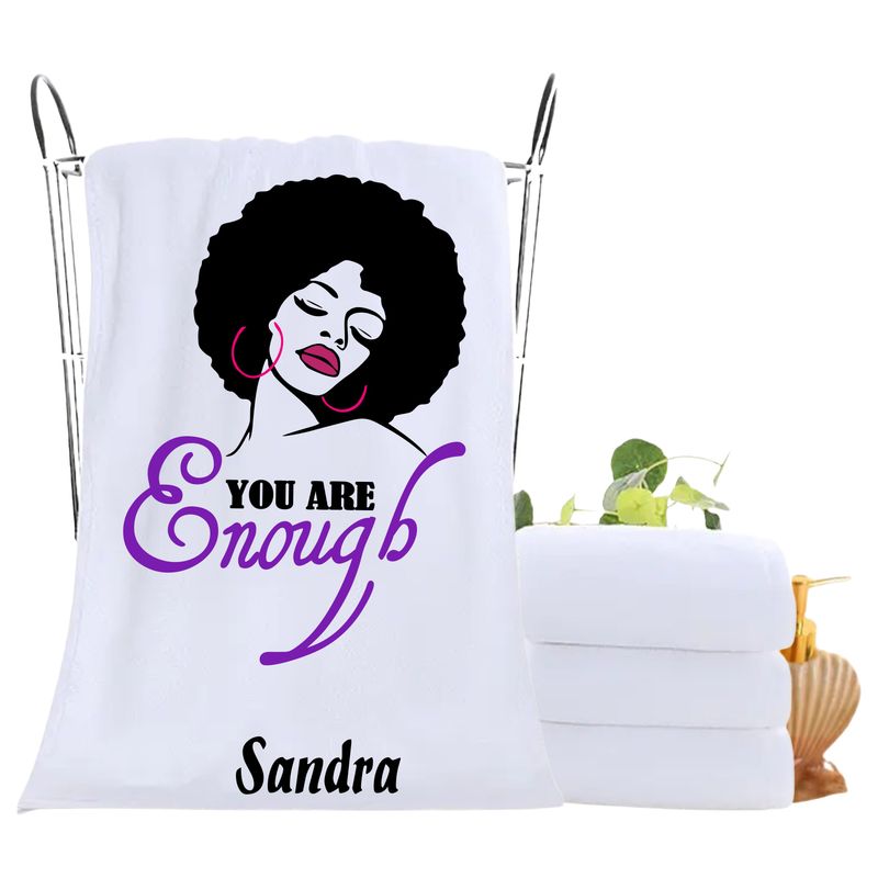 Personalized luxury towels with custom name and uplifting quotes