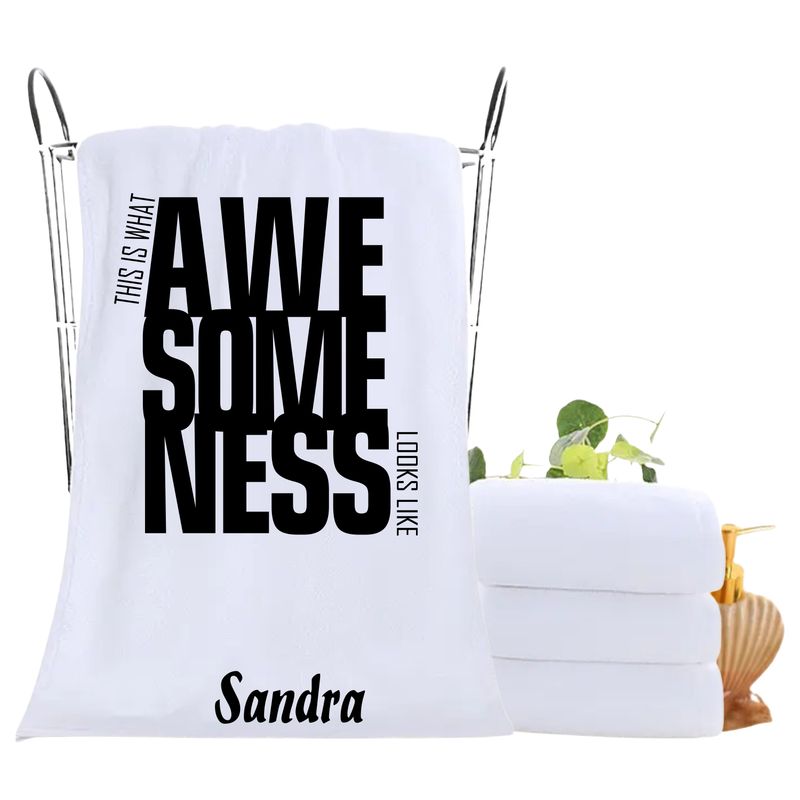 Personalized luxury towels with custom name and uplifting quotes