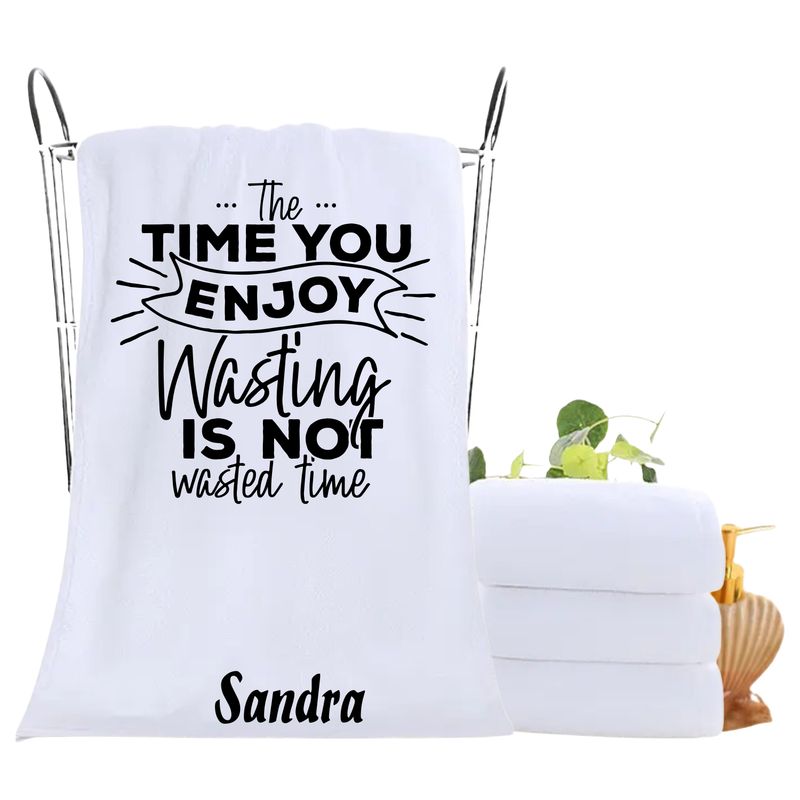 Personalized luxury towels with custom name and uplifting quotes