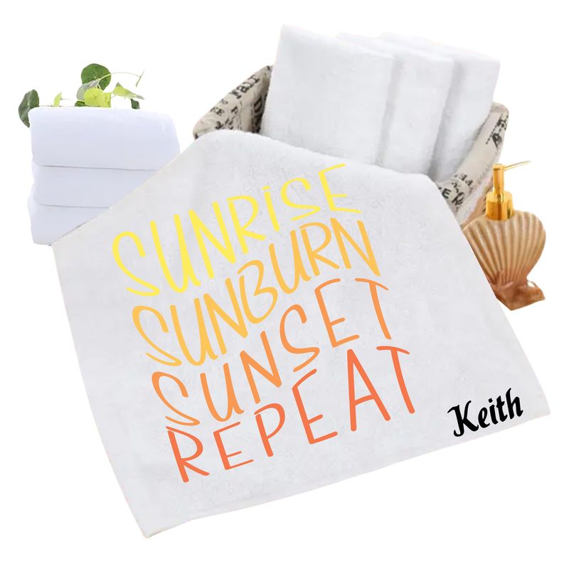 Personalized luxury towels with custom name and uplifting quotes