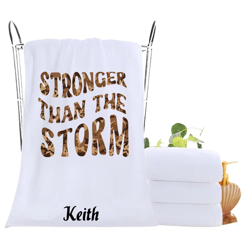 Personalized luxury towels with custom name and uplifting quotes