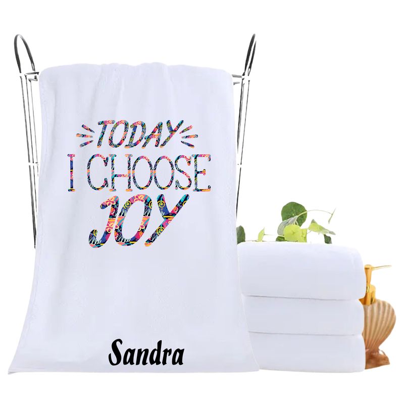 Personalized luxury towels with custom name and uplifting quotes