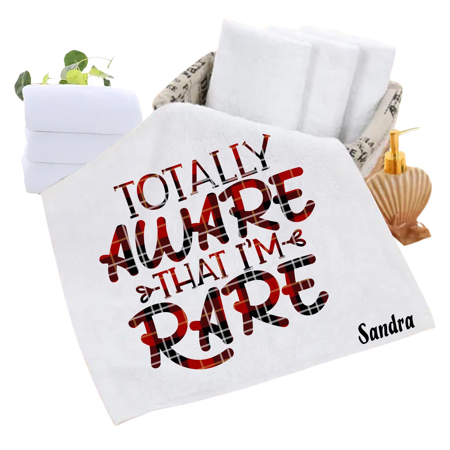 Personalized luxury towels with custom name and uplifting quotes