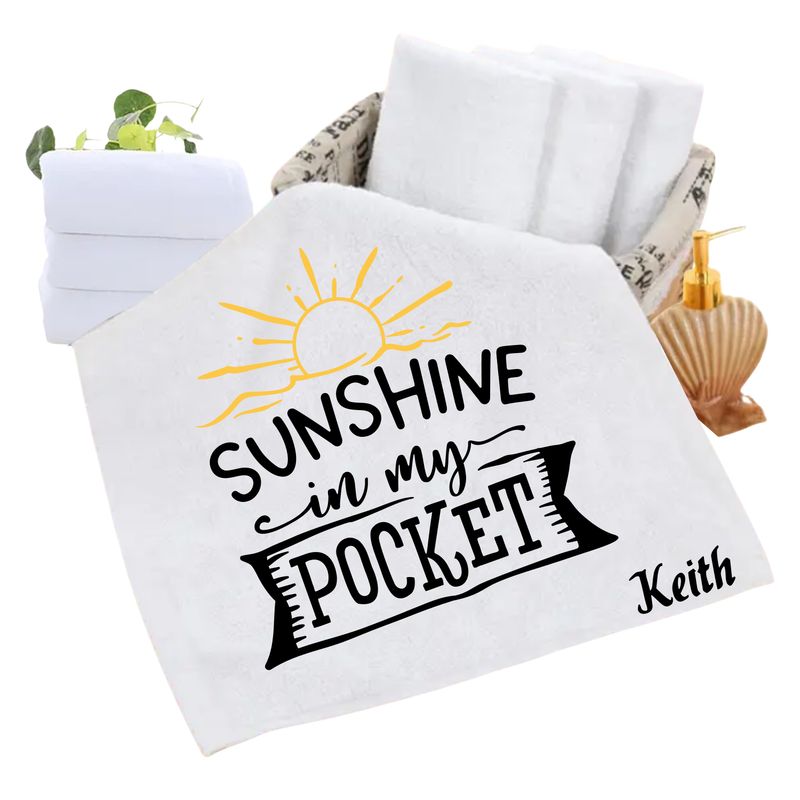 Personalized luxury towels with custom name and uplifting quotes
