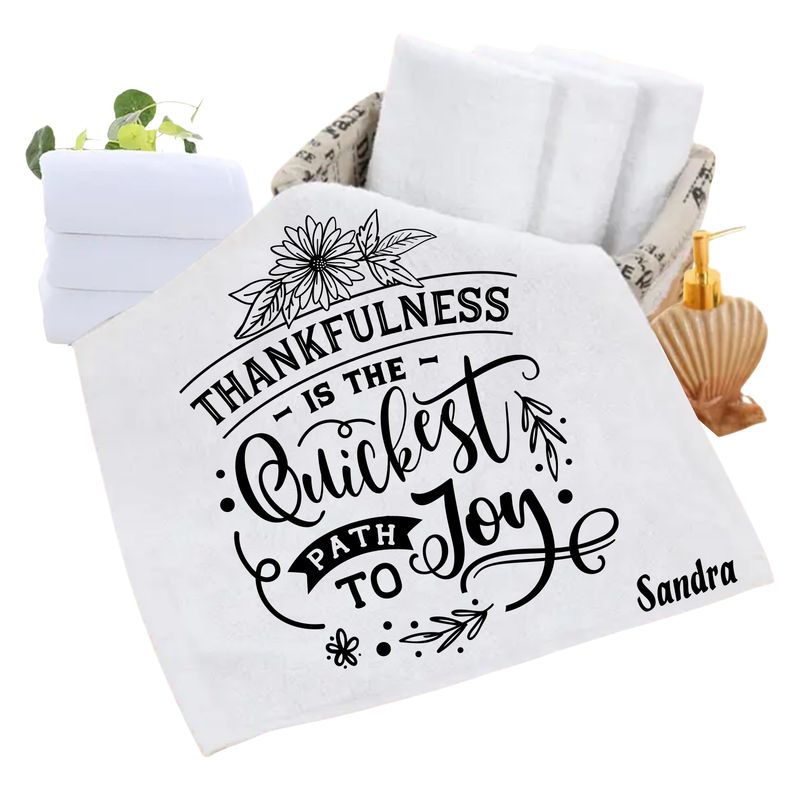Personalized luxury towels with custom name and uplifting quotes