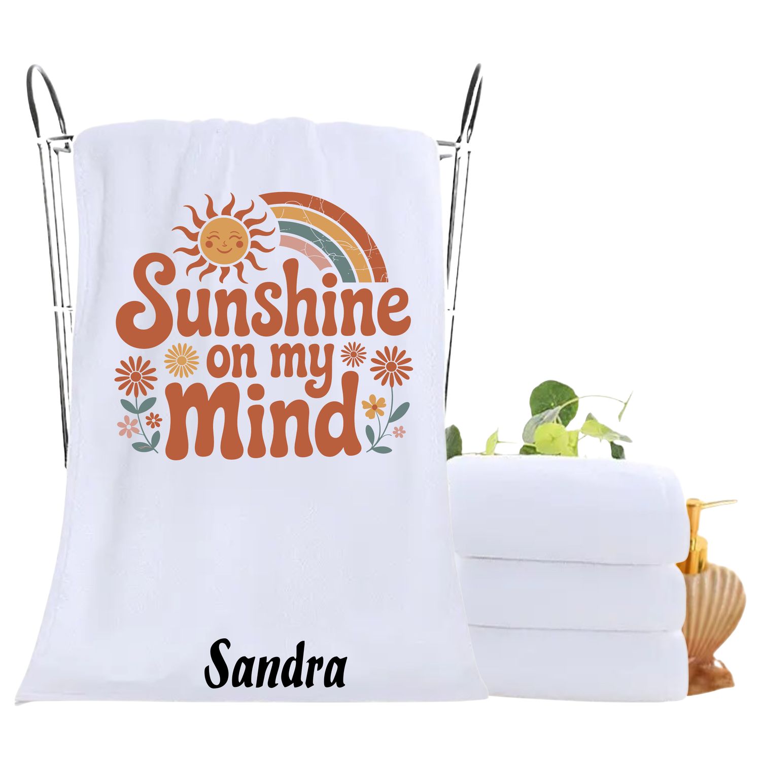 Personalized luxury towels with custom name and uplifting quotes
