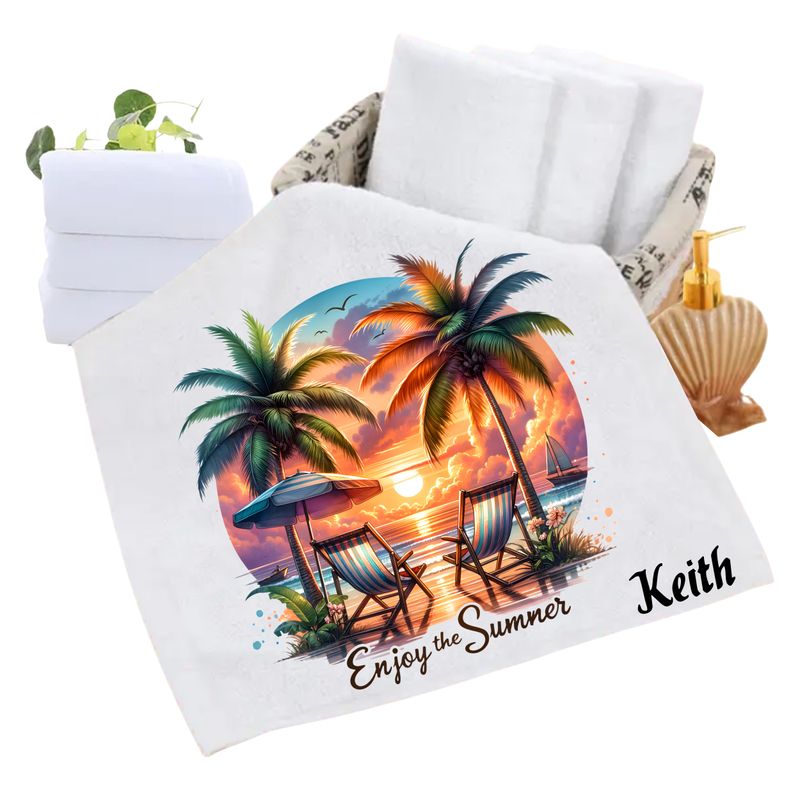 Personalized luxury towels with custom name and uplifting quotes