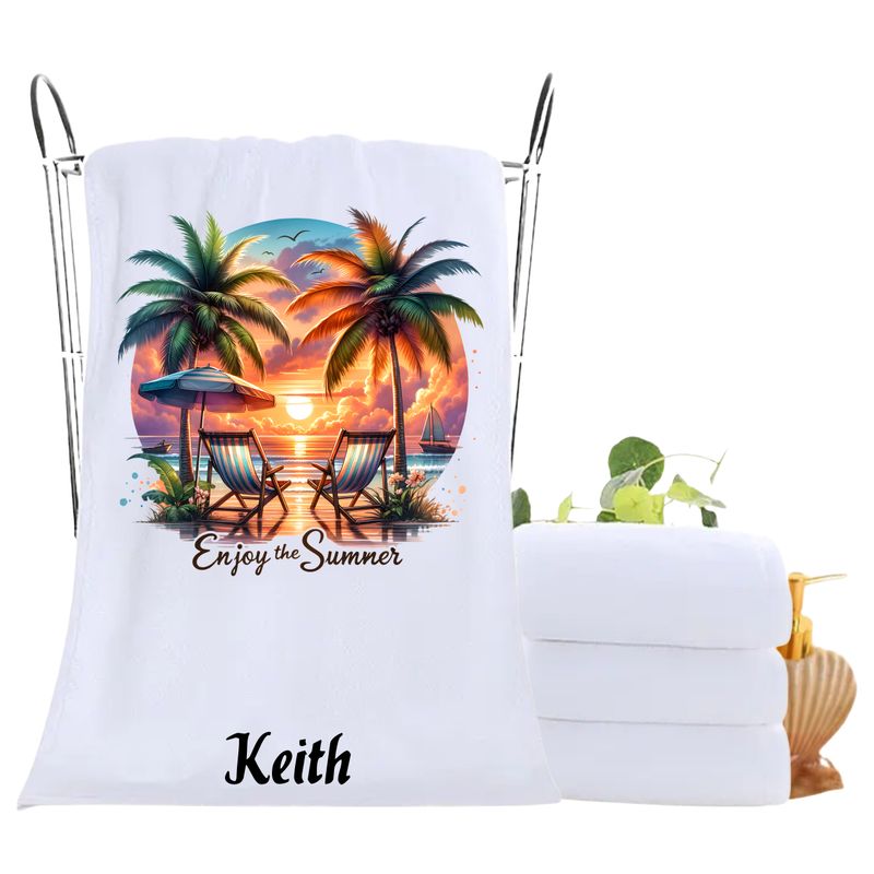 Personalized luxury towels with custom name and uplifting quotes