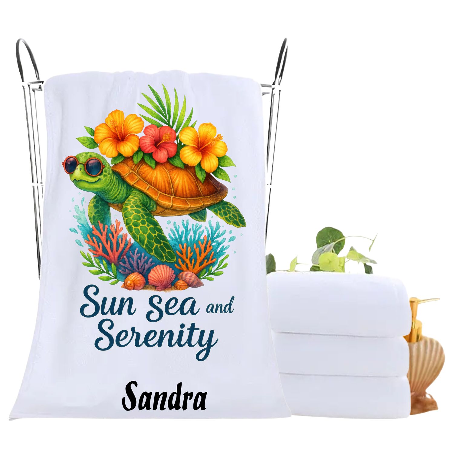 Personalized luxury towels with custom name and uplifting quotes