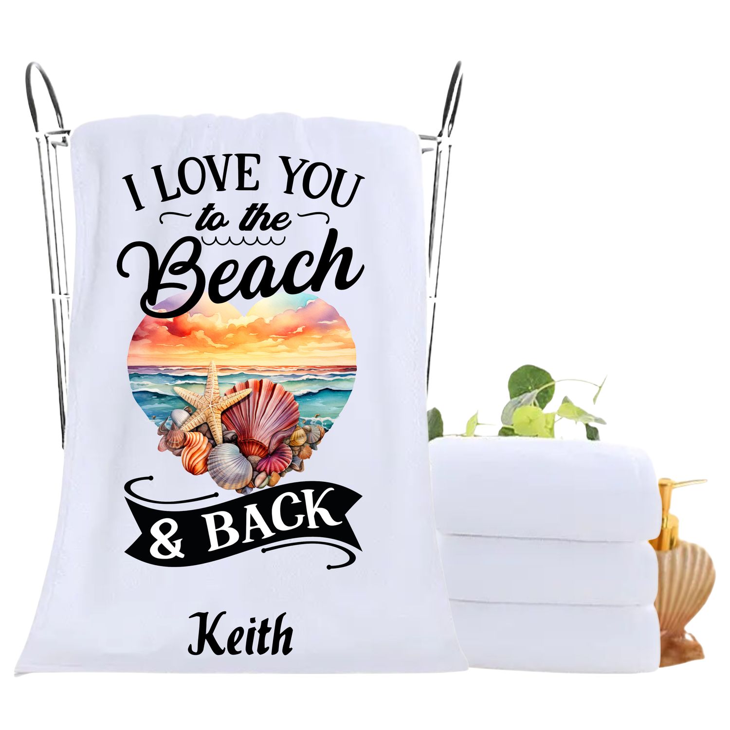 Personalized luxury towels with custom name and uplifting quotes
