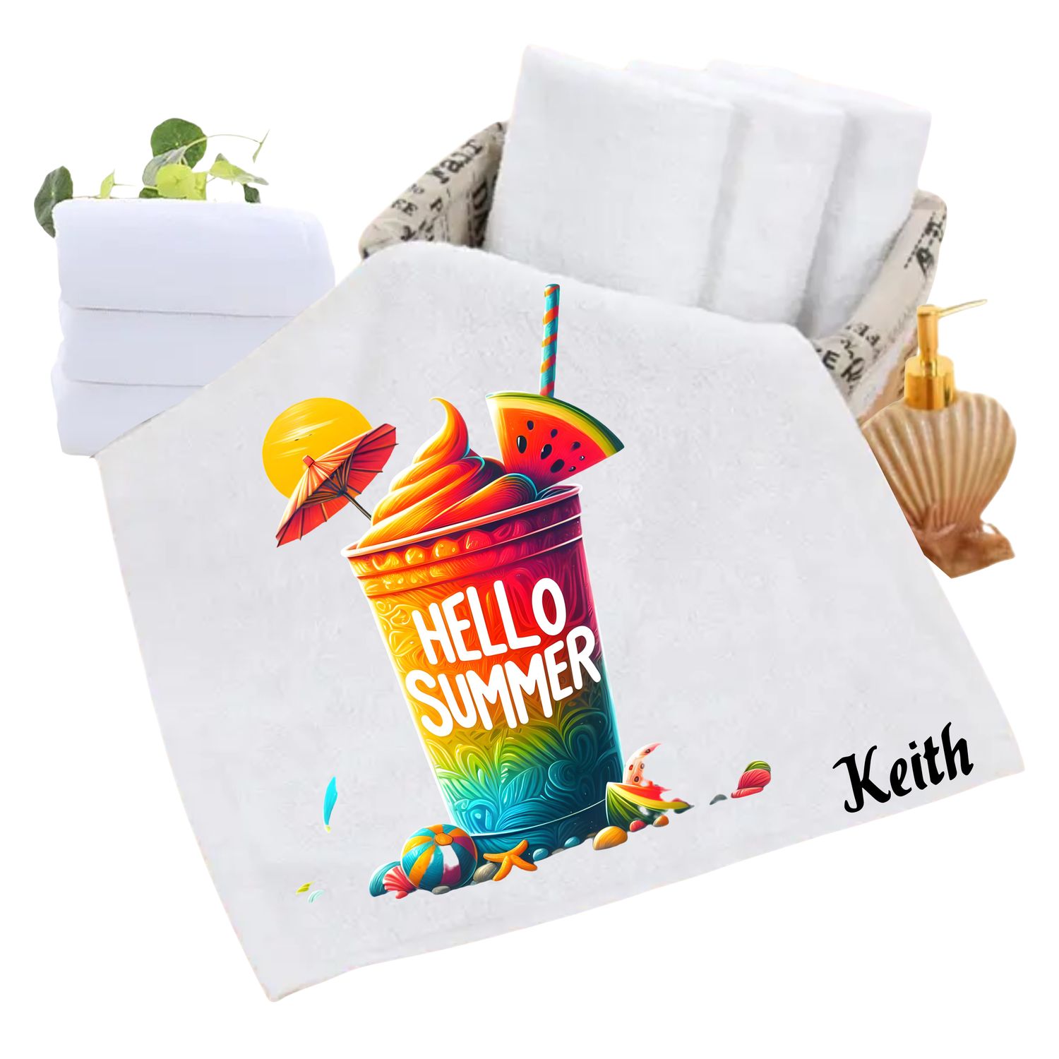 Personalized luxury towels with custom name and uplifting quotes