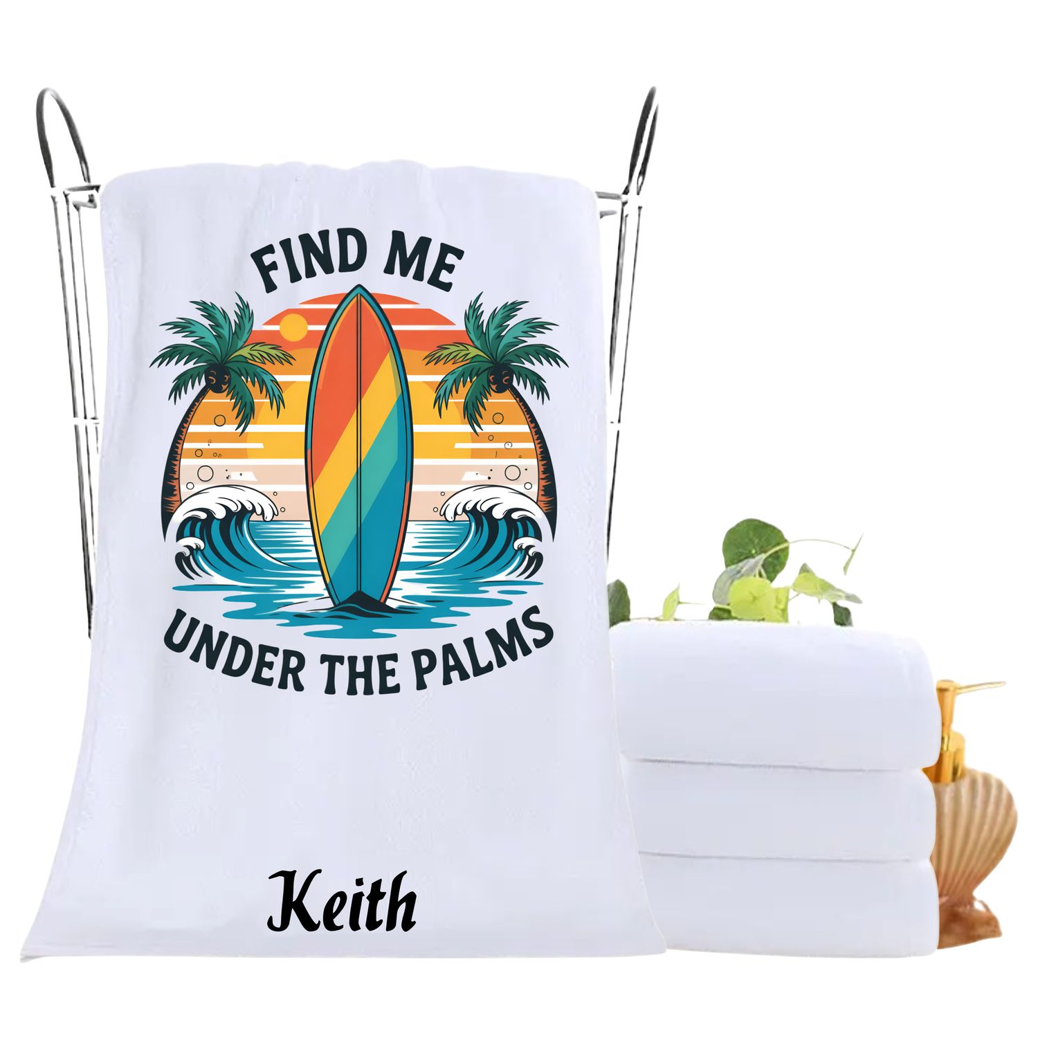 Personalized luxury towels with custom name and uplifting quotes