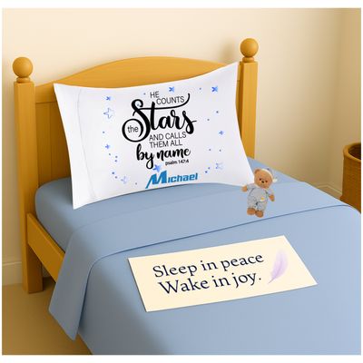 Little Blessings: Personalized Prayer Pillowcase for Children with Name and Scripture | Bedtime Prayer and Comfort Gift for Girls & Boys Children’s personalized prayer pillowcase with bedtime scripture and custom name