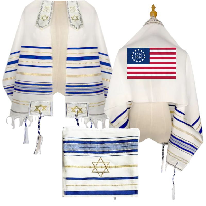 Personalized Christian prayer shawl with custom name, scripture verse, and matching pouch – crafted for worship and comfort